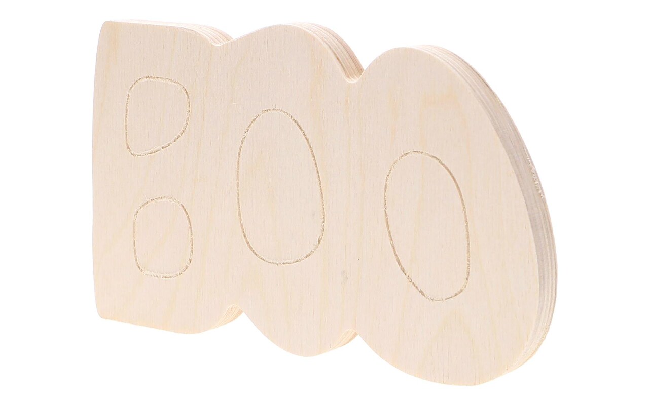 Good Wood By Leisure Arts Shape Boo 4.75"X 2.88"X .5", Wooden Shapes, Wood Shapes, Wooden Shapes Wall Decor, Large Small Shapes For Crafts